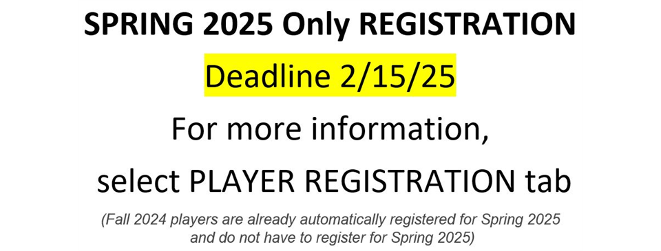 Spring ONLY Registration Open